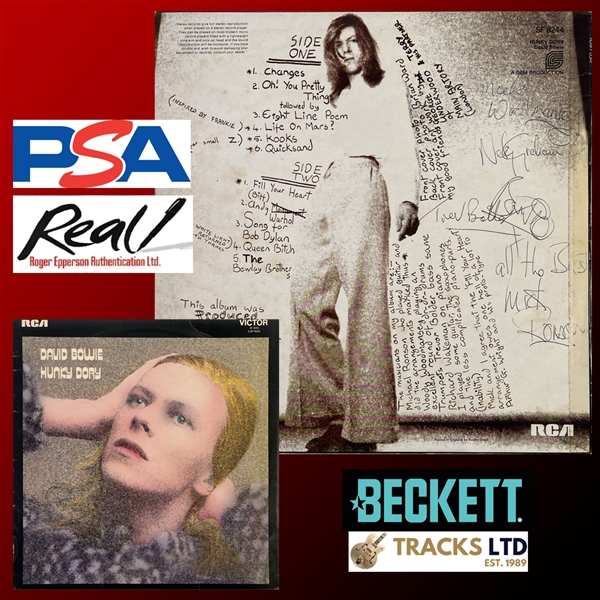 David Bowie and the Spiders from Mars UBER Rare Fully Signed x5 “Hunky Dory” Album, Newcastle (UK) 1972 (Beckett/BAS, Tracks Ltd., PSA/DNA & REAL LOAs) 