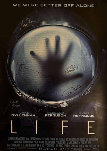 Life (2017) Cast Signed 27" x 40" Movie Poster with Reynolds, Gyllenhaal, Ferguson, etc. (Beckett/BAS LOA)