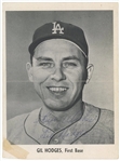 1958 Dodgers Jay Publishing #6 Gil Hodges Signed Team-Issue 5" x 7" Oversized Card (Third Party Guaranteed)
