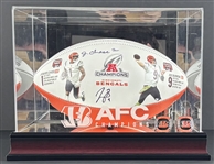 JaMarr Chase & Joe Burrow Signed Limited Edition Football – Custom AFC Display Case w/ Super Bowl Rings (JSA)