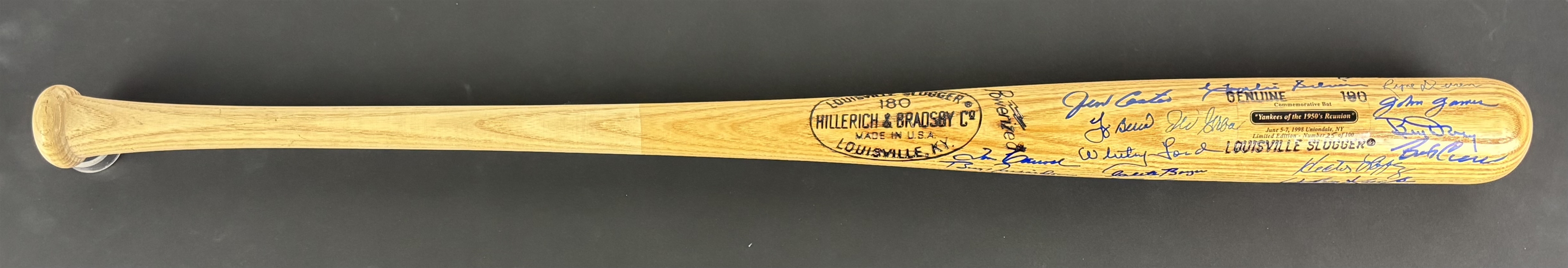 Limited Edition Louisville Slugger Signed by 21 New York Yankees Legends (JSA)