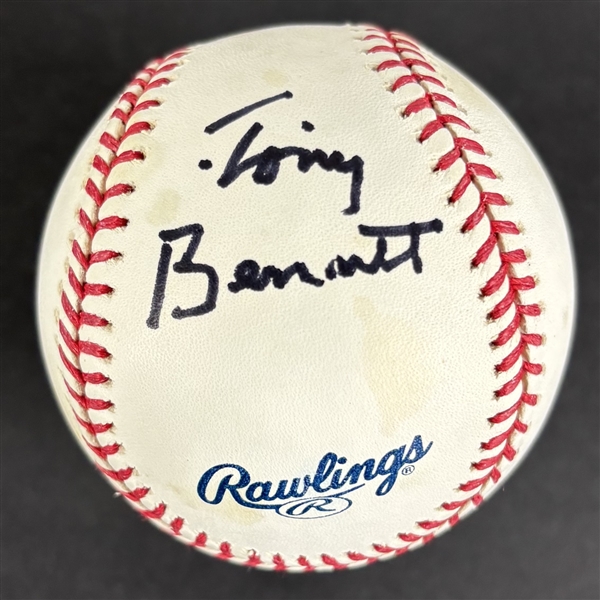 Tony Bennett & John Mathis Lot of Two (2) Signed Baseballs (JSA)