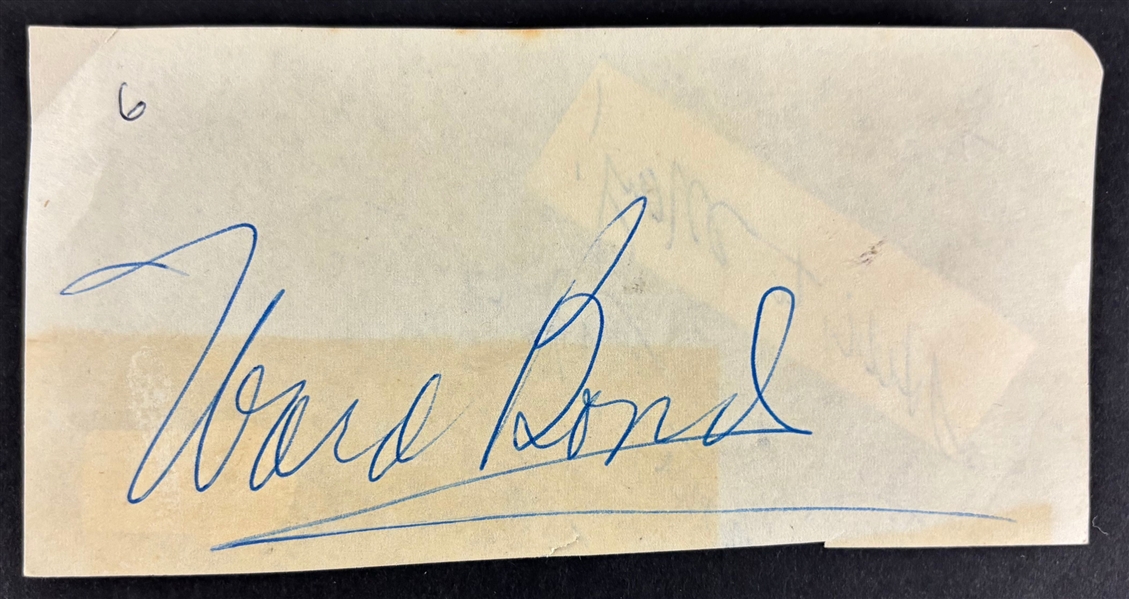 Ward Bond Signed 3" x 5" Page (Beckett/BAS)