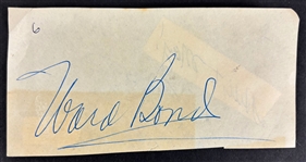 Ward Bond Signed 3 x 5 Page (Beckett/BAS)
