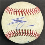 Shohei Ohtani Game Used & Signed OML Baseball :: Used 8-7-2018 w/ Full Game Ticket - Ohtani ROOKIE YEAR - 12th Career HR & 3 RBI Game!(MLB Holo & PSA/DNA)