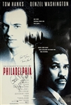 Philadelphia: Tom Hanks & Denzel Washington Impressive Dual Signed 27" x 40" Full Size Movie Poster (Beckett/BAS LOA)