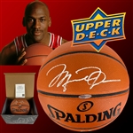 Michael Jordan Superb Signed Spalding NBA Leather Game Model Basketball with Desirable Silver Autograph (UDA COA & Original Packaging)