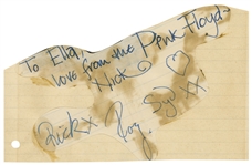 Pink Floyd Rare Vintage Signed Sheet with Original Lineup Incl. Syd Barrett! (Beckett/BAS, Floyd Authentic & Epperson/REAL LOAs)