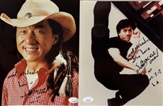 Jackie Chan Lot of Two (2) Signed & Inscribed 8 x 10 Color Photos (JSA COAs)