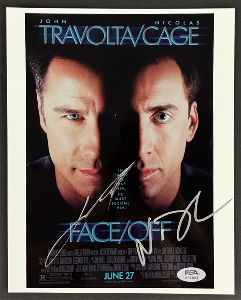 Face/Off: John Travolta & Nicolas Cage Dual Signed 8" x 10" Color Photo (PSA/DNA)