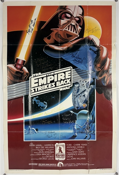 Star Wars: The Empire Strikes Back Cast Signed 27" x 40" Poster with Hamill, Oz, Revill, Lawson, etc. (Beckett/BAS LOA)