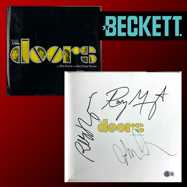 The Doors Rare Signed Hardcover First Edition Book "The Doors by The Doors" (Beckett/BAS)