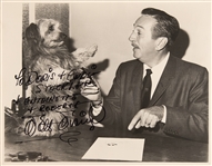 Walt Disney ULTRA-RARE Signed Over-Sized 11" x 14" Photograph w/ Greyfriars Bobby (JSA)