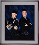 Penguin Legends: Jaromir Jagr & Mario Lemieux Rare Dual Signed 16" x 20" Framed Photograph (Third Party Guaranteed)