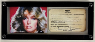 Farrah Fawcett Signed AFTRA Membership Card – Dated 4/30/2001 (JSA)