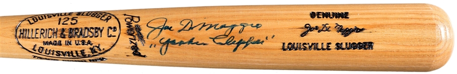 Joe DiMaggio Signed Personal Model Louisville Slugger Baseball Bat w/ "Yankee Clipper" Inscription! (Yankee Clipper & Third Party Guaranteed)
