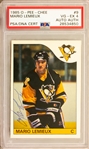 1986 O-Pee-Chee #9 Mario Lemieux Signed  Rookie Trading Card  (PSA Encapsulated)