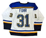 Grant Fuhr Signed St. Louis Blues Replica  Jersey (Beckett/BAS Wit)