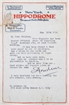 Harry Houdini Signed 1918 Letter with Society of American Magicians Reference (Beckett/BAS LOA)