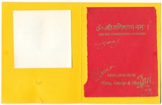 The Beatles: George Harrison Hand Signed Krishna Holiday Card (Beckett/BAS & Perry Cox LOAs)