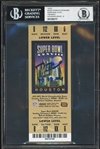 Tom Brady Signed Super Bowl XXXVIII Ticket :: Rare Gold Variantion :: Beckett/BAS Graded GEM MINT 10 Autograph!