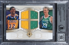 Magic Johnson & Larry Bird Signed 2007 Ultimate Collection Matchups Gold #JB (Beckett/BAS Encapsulated)