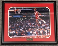 Michael Jordan Signed & Framed 16" x 20" Gatorade Slam Dunk Photo! (Upper Deck Authenticated/UDA & Beckett/BAS COAs)