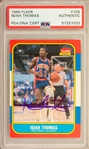 1986 Fleer #109 Rookie Isiah Thomas Signed Trading Card  (PSA Encapsulated)