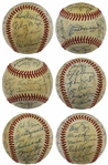 NY Yankees Old Timers Day signed baseball (28 signatures) with Joe DiMaggio, Roger Maris, Billy Martin, Bill Dickey (Full JSA LOA)