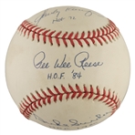 Sandy Koufax, Pee Wee Reese and Duke Snider Dodgers Signed ONL Baseball Each Inscribing their HOF Induction Year (Beckett BAS)