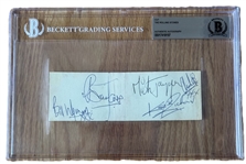 The Rolling Stones Full Band Signed Cut – Jagger, Jones, Richards, Watts, Wyman (Beckett/BAS Encapsulated)