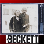 Albert Einstein RARE Signed 8x10 Photo with His Wife inscribed "Pasadena 1931" Inscription (Beckett/BAS Encapsulated)