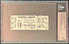 The Beatles Original 1966 Concert Ticket @ Suffolk Downs (Beckett/BAS Encapsulated)