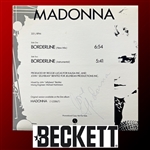 Madonna ULTRA RARE "Borderline" 1984 Sire Records 12-Inch Promotional Single with Spectacular Early Autograph! (Beckett/BAS & John Brennan LOAs)(ex. John Brennan Collection)