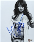 Janet Jackson Superb In-Person Signed 8" x 10" B&W Photograph (Beckett/BAS LOA)