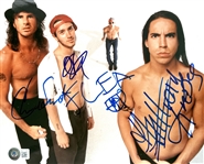Red Hot Chili Peppers Desirable Group Signed 8" x 10" Color Photo (4 Sigs)(Beckett/BAS LOA)