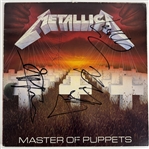 Metallica RARE Vintage Group Signed "Master of Puppets" Album Cover w/ Cliff Burton! (Beckett/BAS LOA)