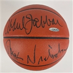 Jack Nicholson and Kareem Abdul-Jabbar Signed Basketball (2 Sigs) (JSA LOA)